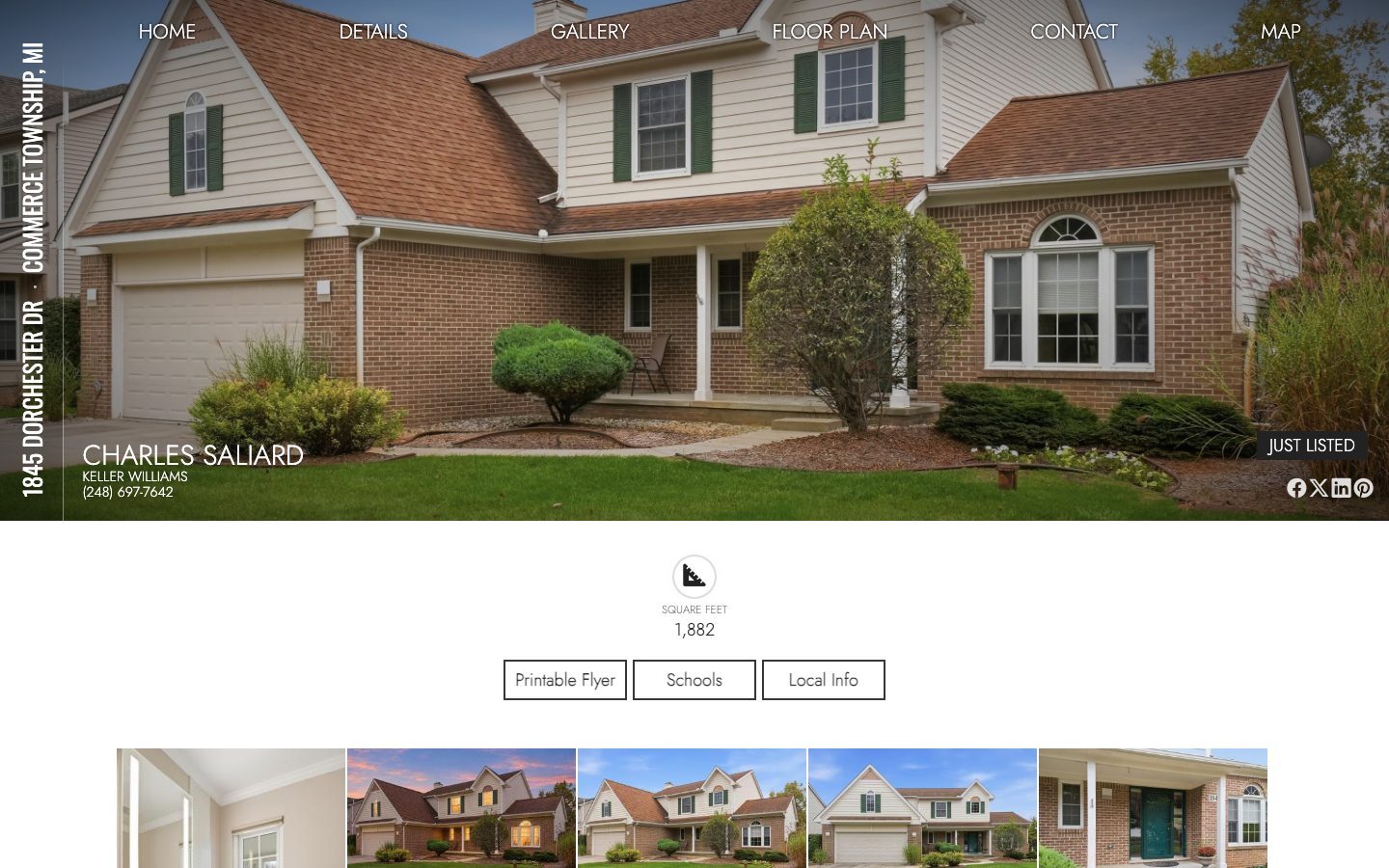 Branded property website on a desktop screen