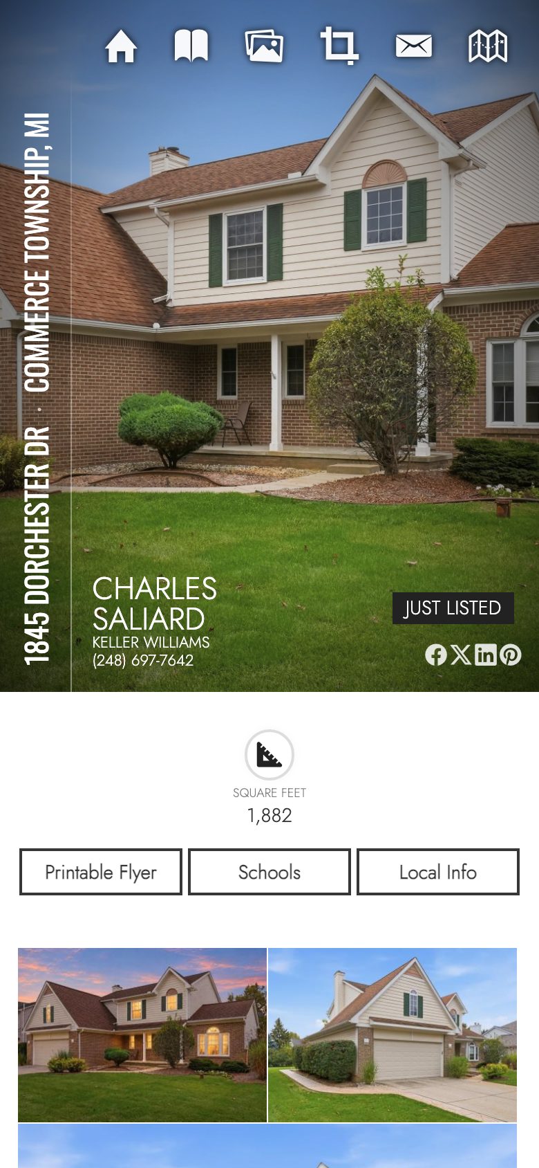Branded property website on a phone