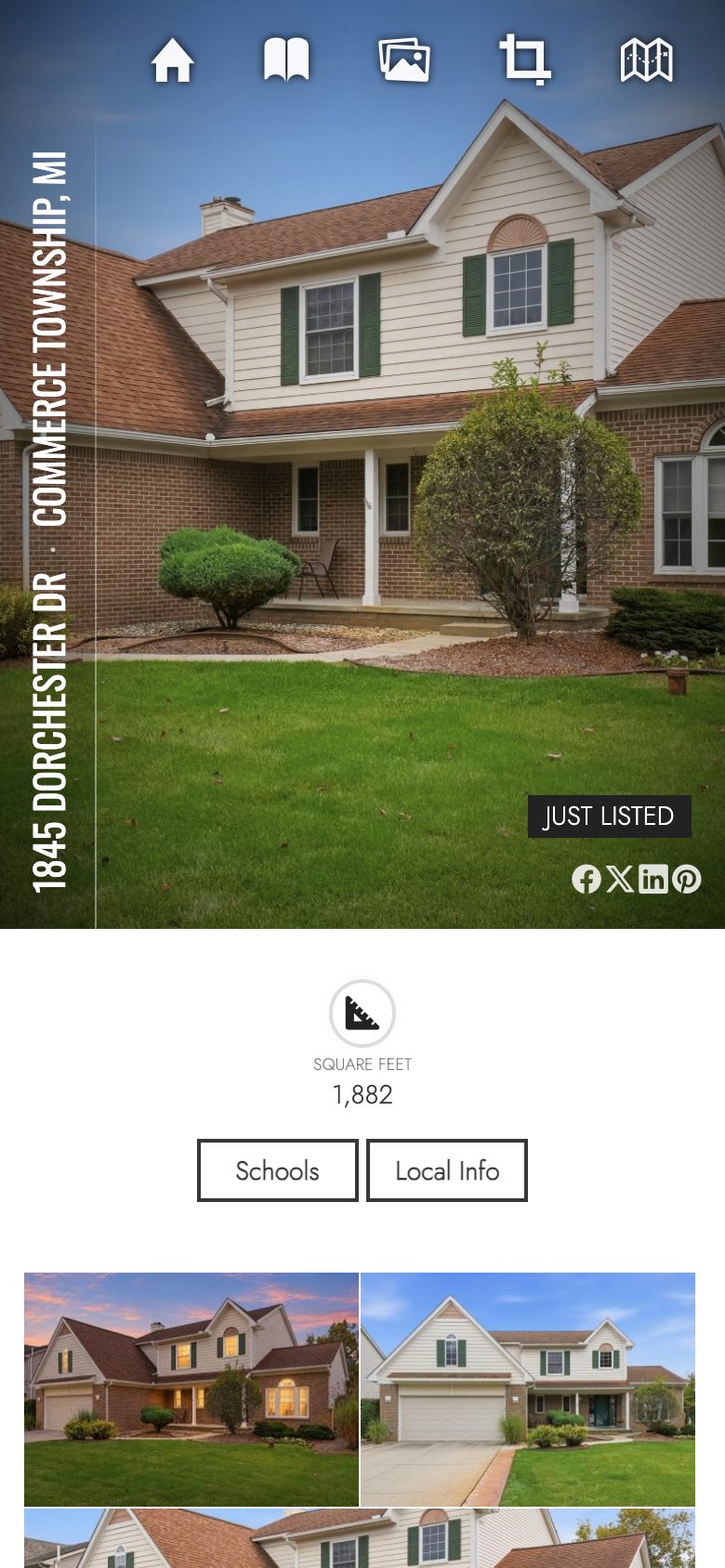 Unbranded property website on a phone