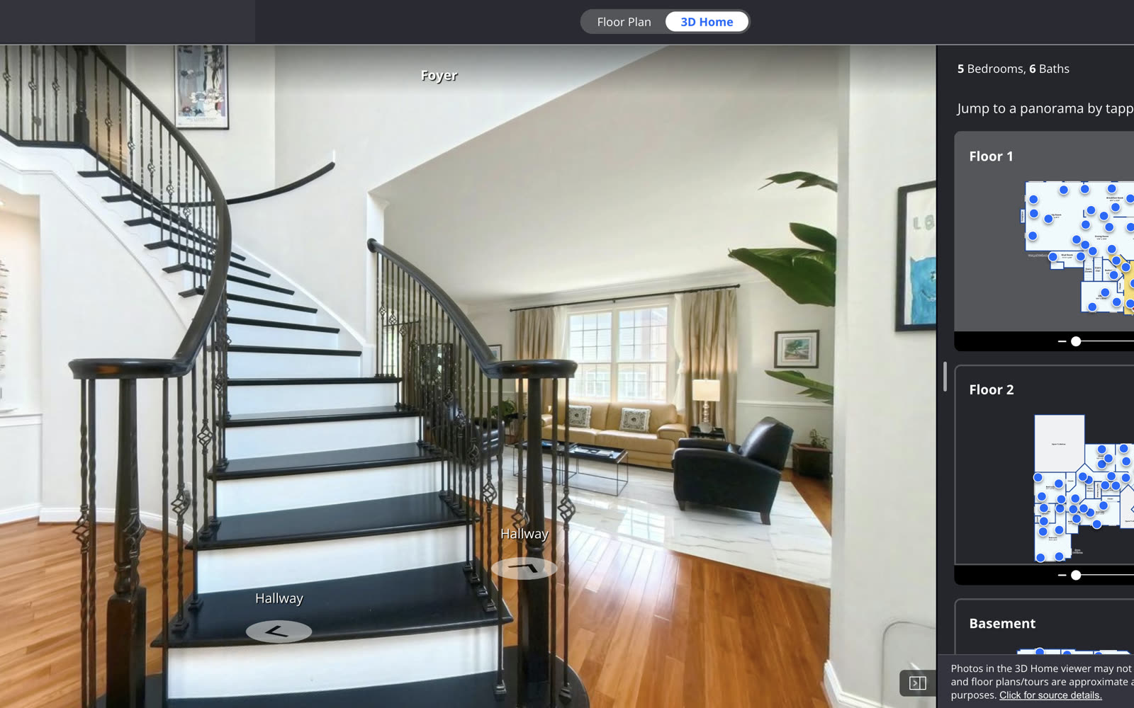 A Zillow 3D Tour of a Northville listing open on the foyer, with the floor maps beside it