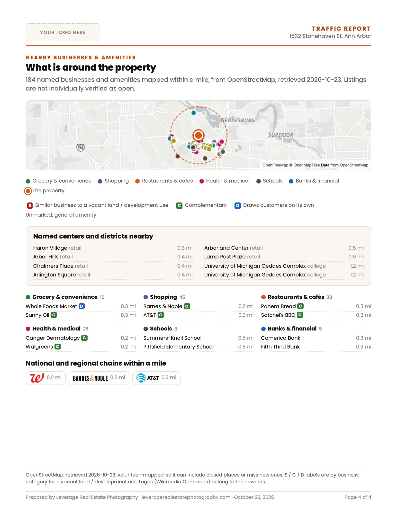 Page 4 of an example land Traffic Report