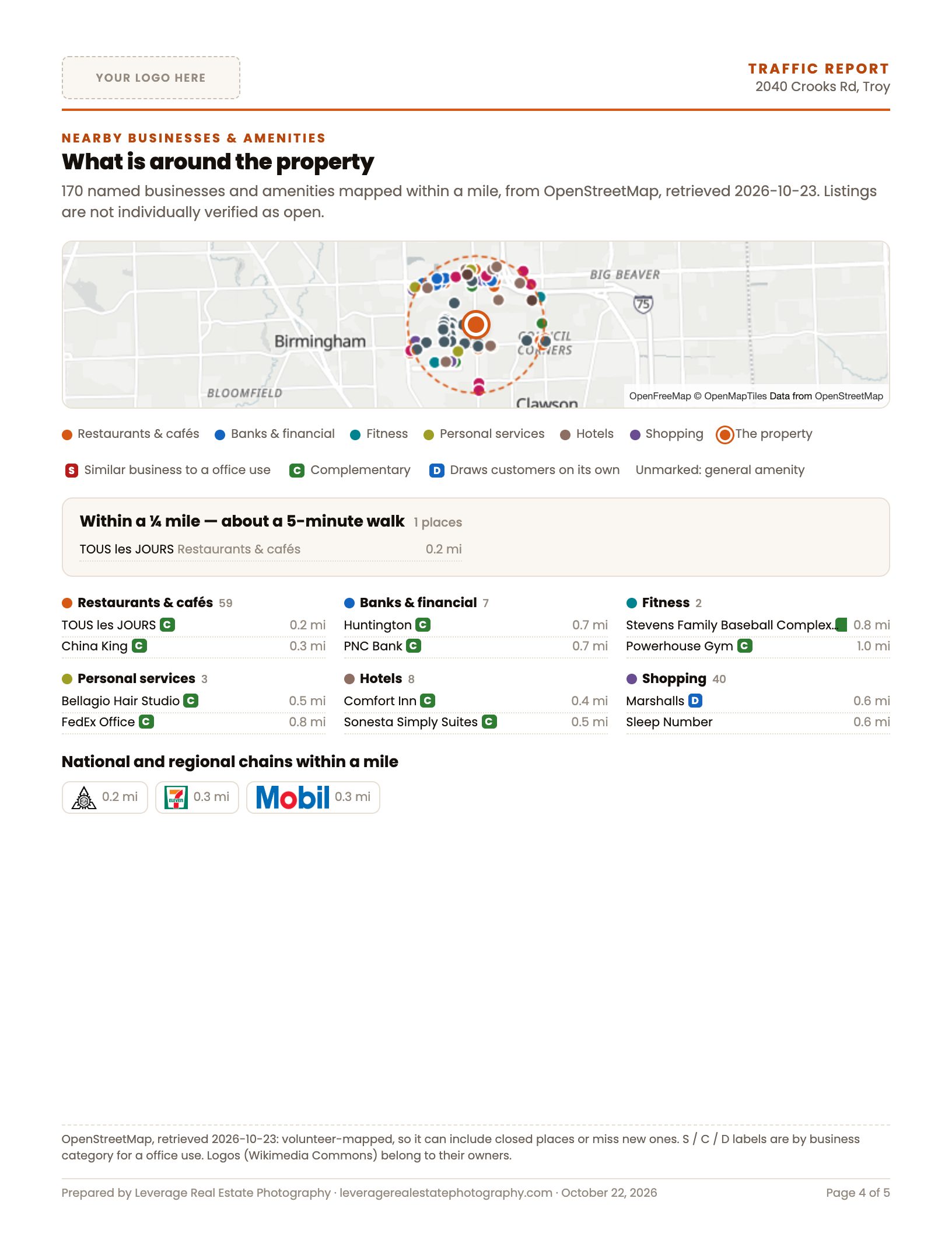 Page 4 of an example office Traffic Report