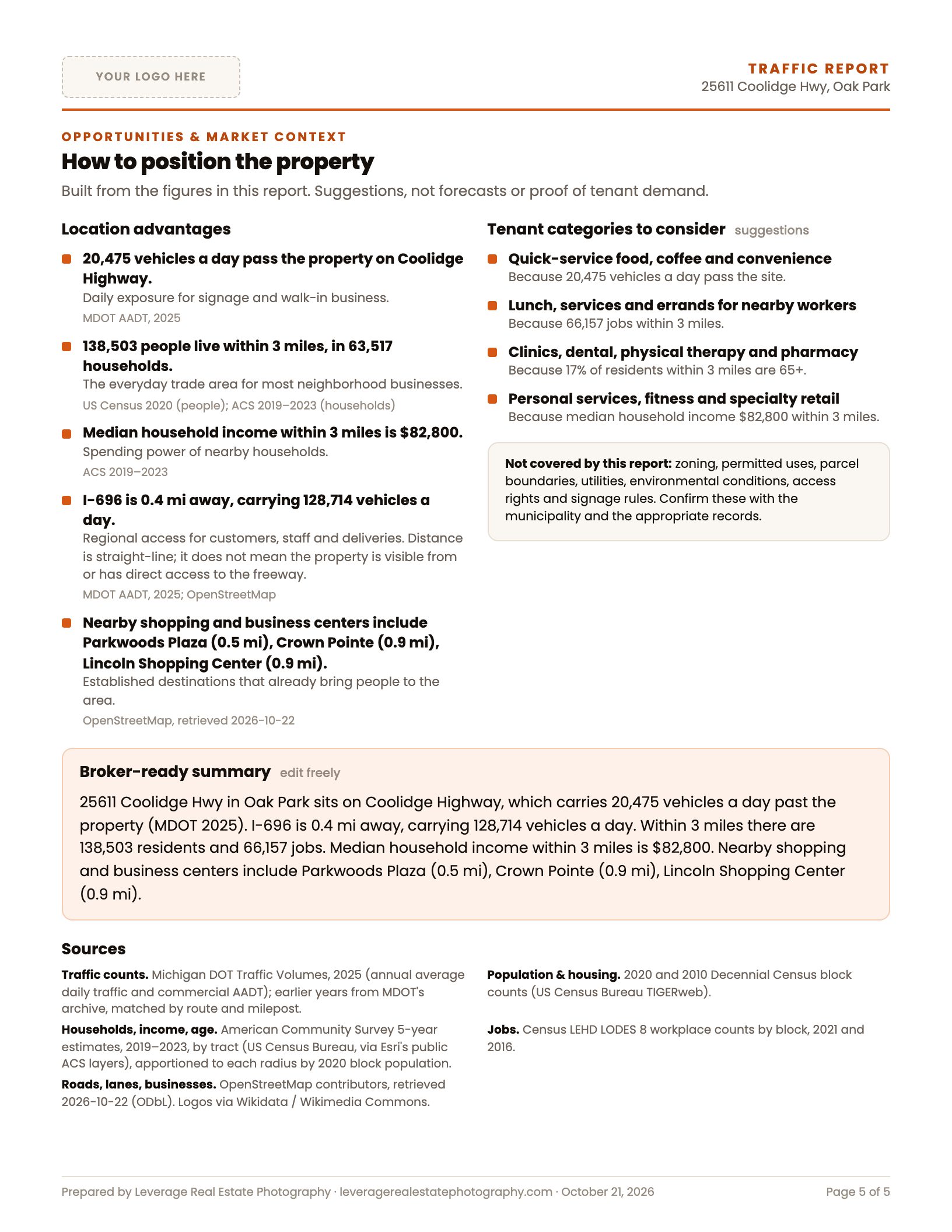 Page 5 of an example retail Traffic Report