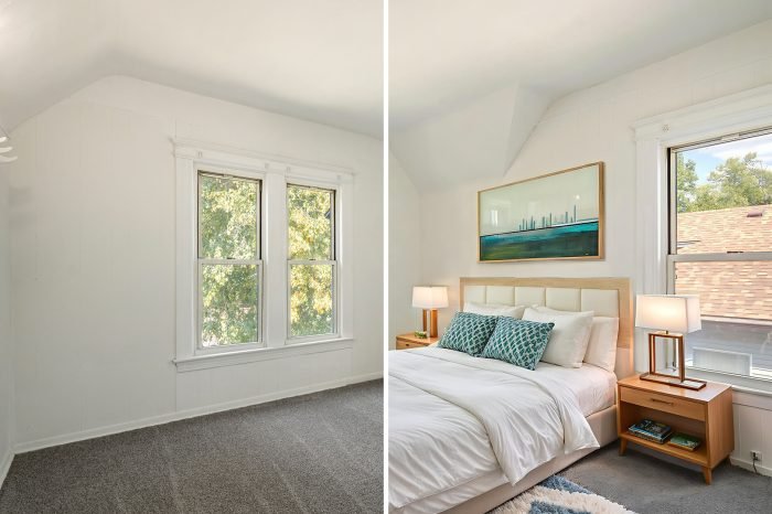 virtual staging before vs after example leverage style scandanavian livnia michigan bungalow residential commercial