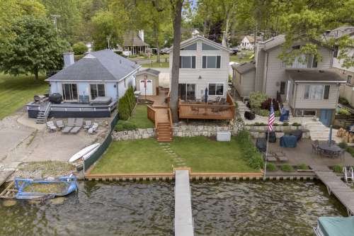 lake orion drone shot back yard