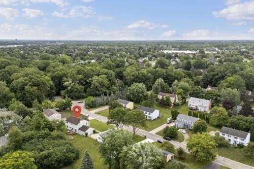 neighborhood drone shot