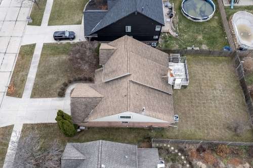 left side house neighborhood drone
