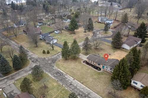 neighborhood drone shot commerce