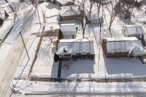 snow drone low angle