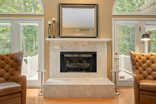 fireplace straight on detail shot living room novi michigan residential leverage farmington hills livonia canton westland