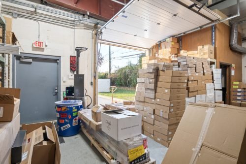 Door open semi truck delivery commercial photography